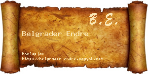 Belgrader Endre névjegykártya